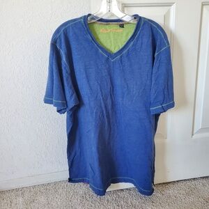 Robert Graham Blue Green Short Sleeve Pullover Jersey Shirt Men's 2XL